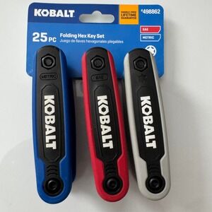 Kobalt 25 Piece Folding Hex Key Set Metric SAE Hex Wrenches #498862
